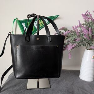 Portland Leather Goods Black Snap Mini Crossbody Tote